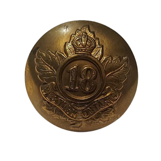 WW1 Canadian 18th Battalion Western Ontario Tunic Button
