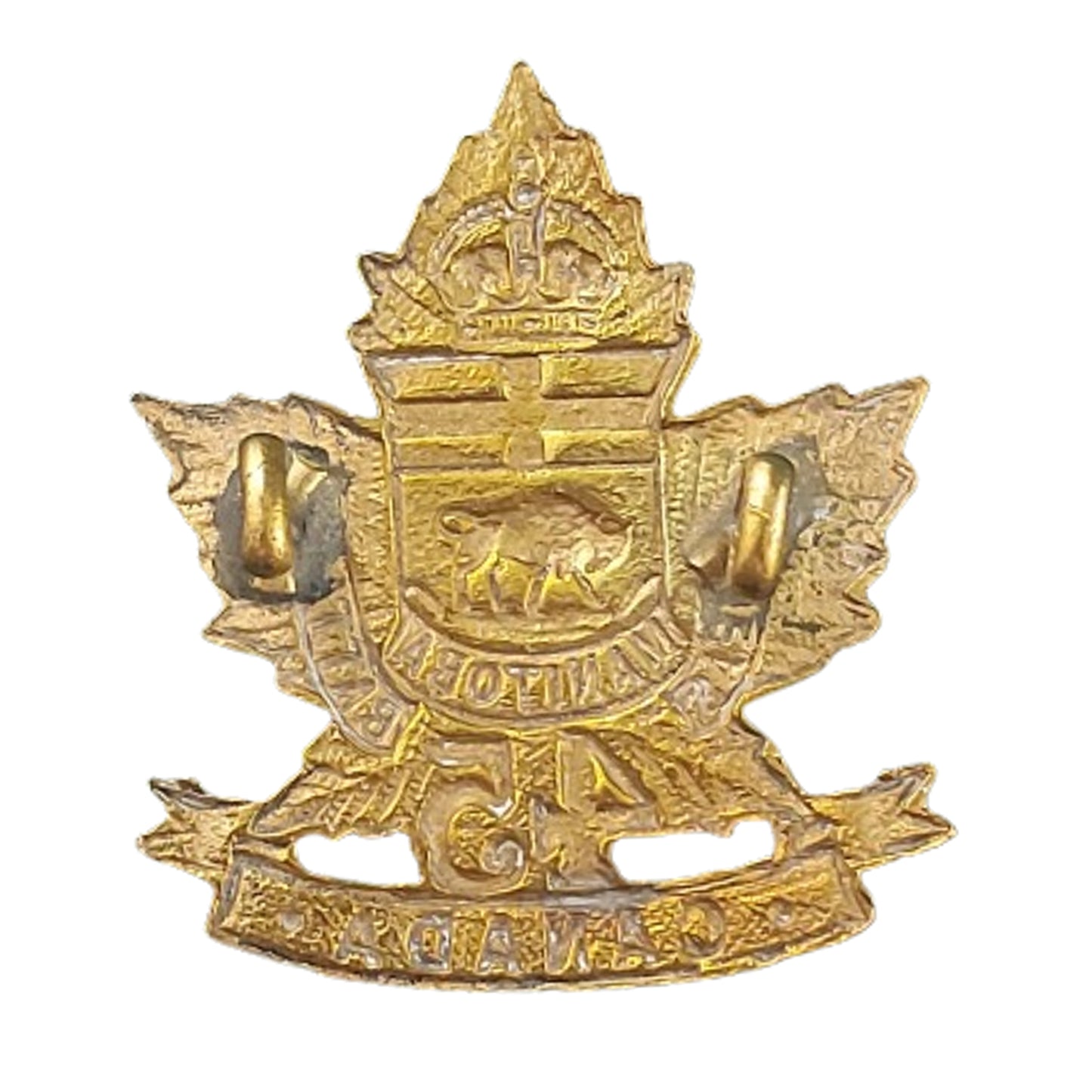 WW1 Canadian 45th Battalion Collar Badge Brandon Manitoba