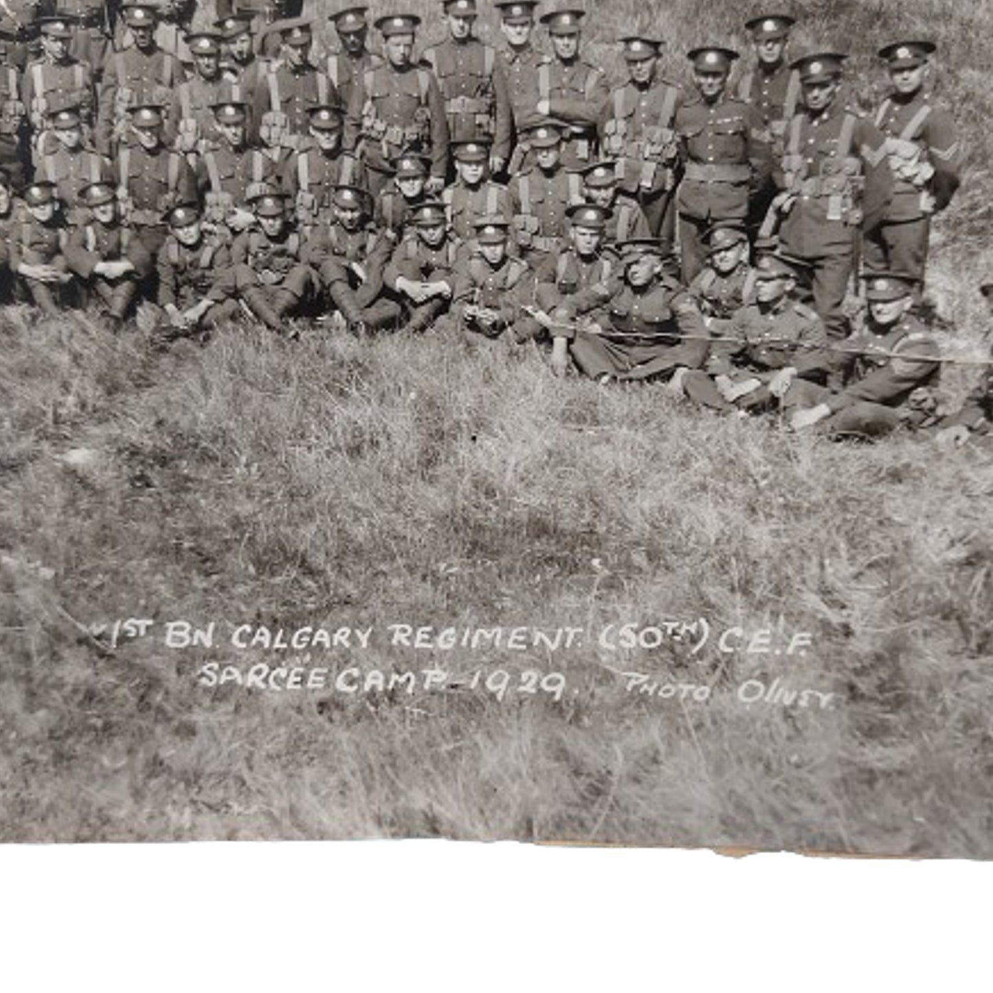 Pre-WW2 1st Battalion Calgary Regiment 50th Battalion CEF Sarcee Camp Photograph 1929