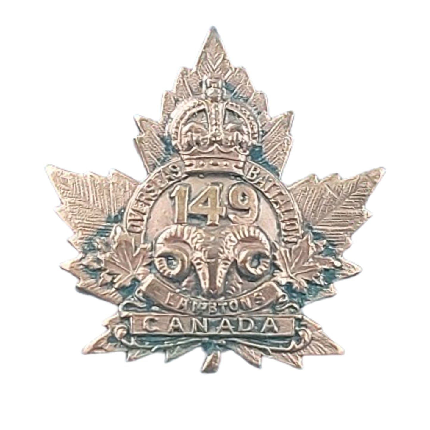 WW1 Canadian 149th Battalion Collar Badge -Lambton Ontario