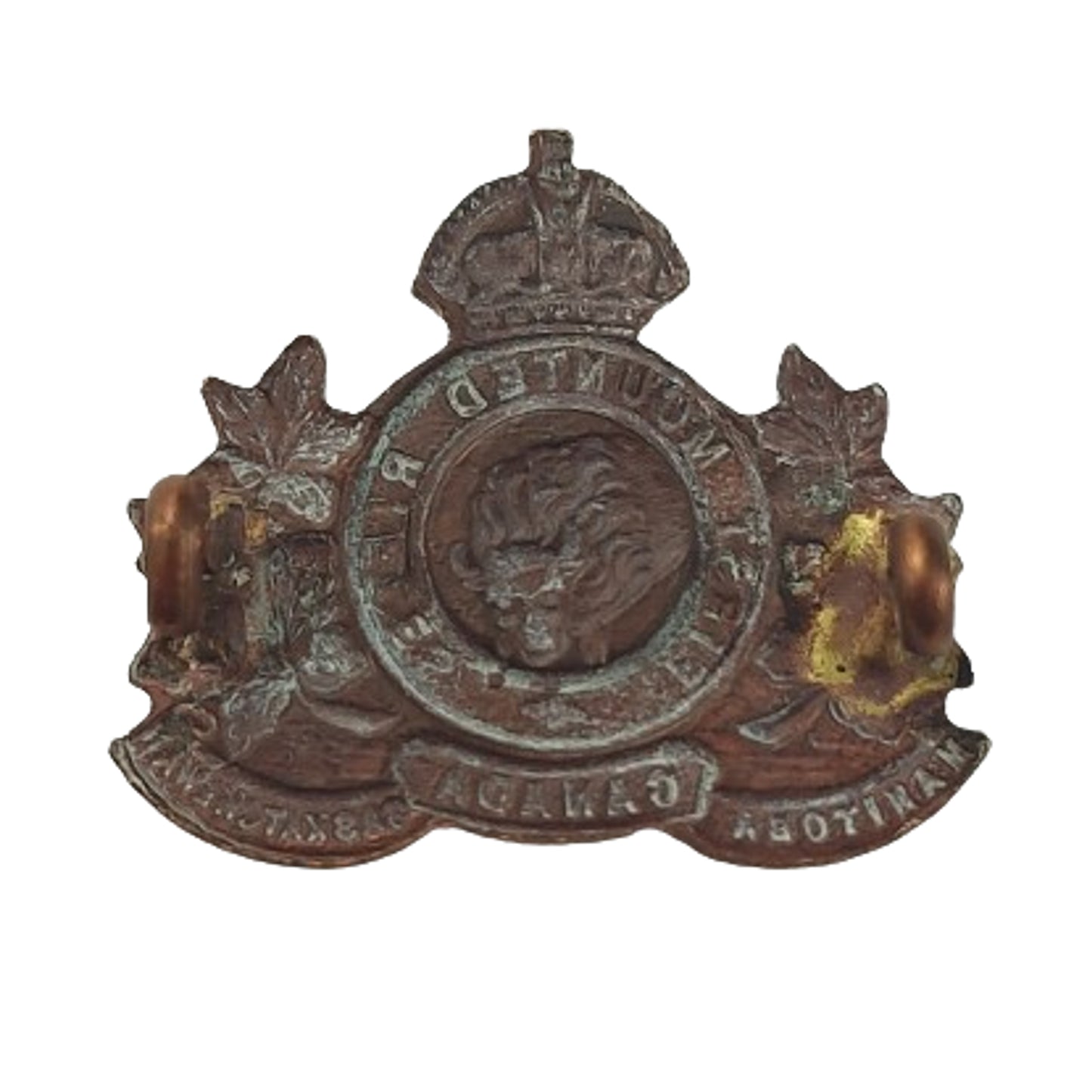 WW1 CEF 1st CMR Canadian Mounted Rifles Collar Badge