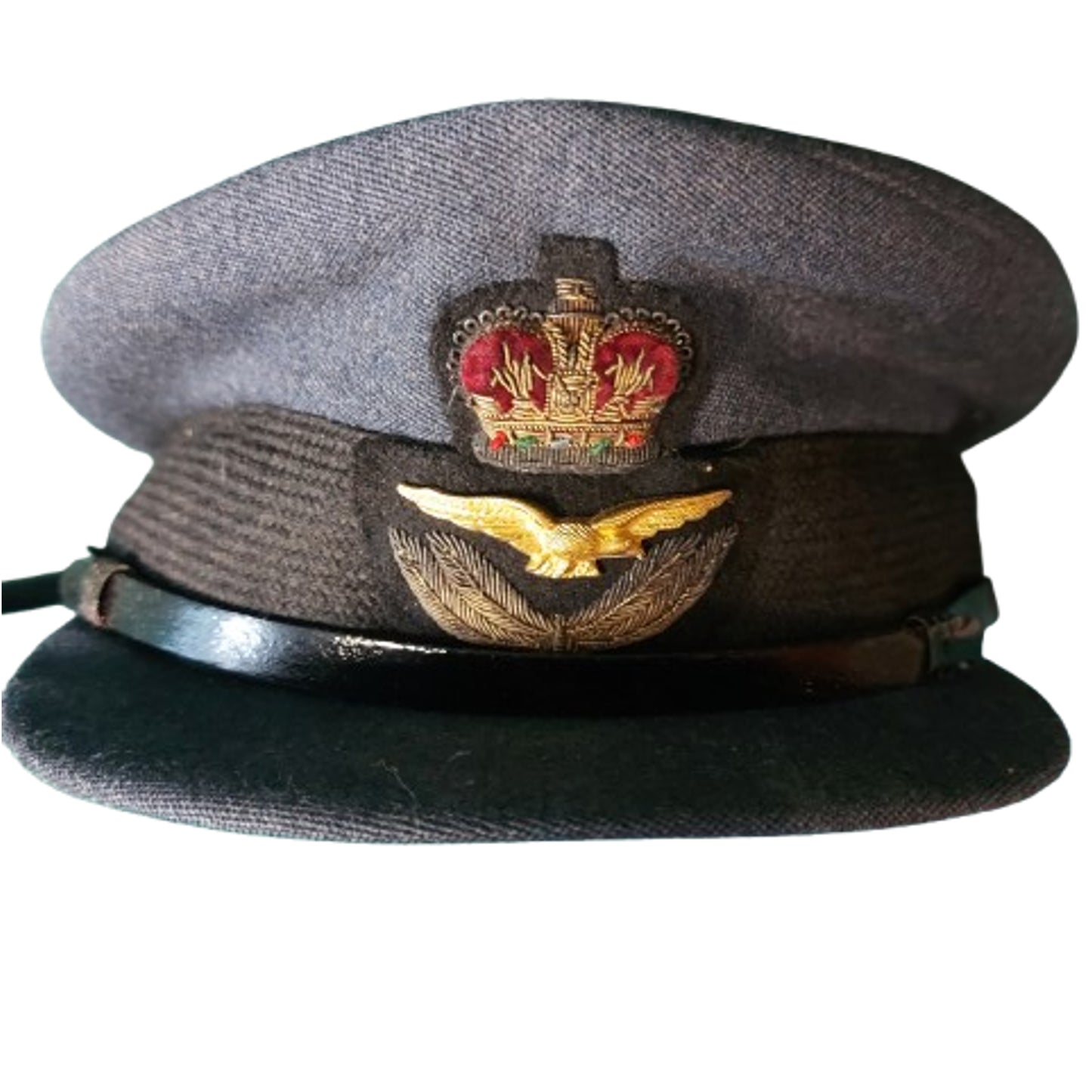 Post-WW2 British RAF Royal Air Force Flight Officers Visor Cap With Badge