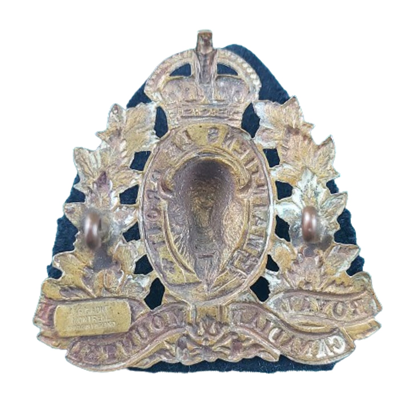 WW2 Era RCMP Royal Canadian Mounted Police Cap Badge -Gaunt Montreal