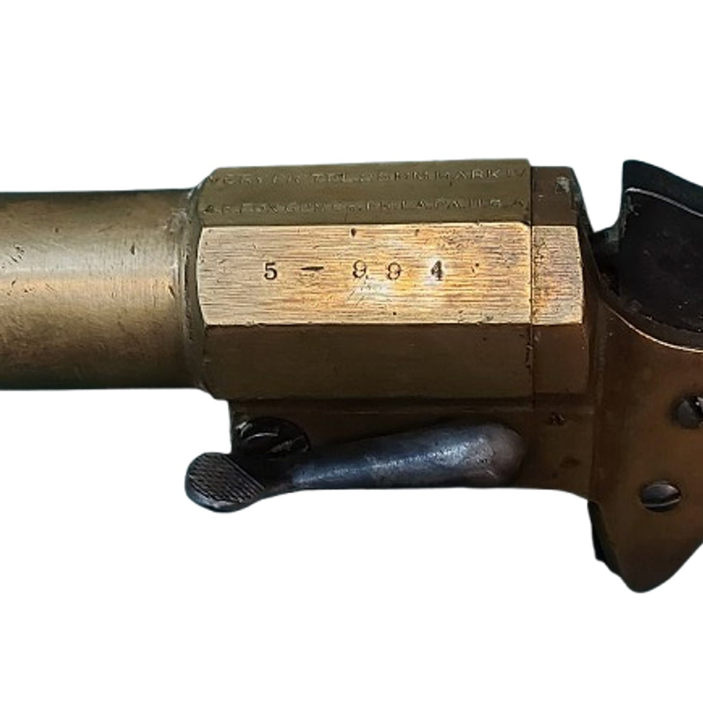 WW1 Canadian Issue AH. Fox Mk. IV Brass Flare Pistol PPCLI C-Broadarrow