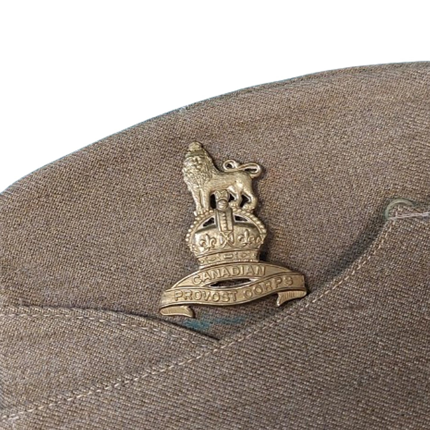 WW2 Canadian Provost Corps Wedge Cap With Badge 1943