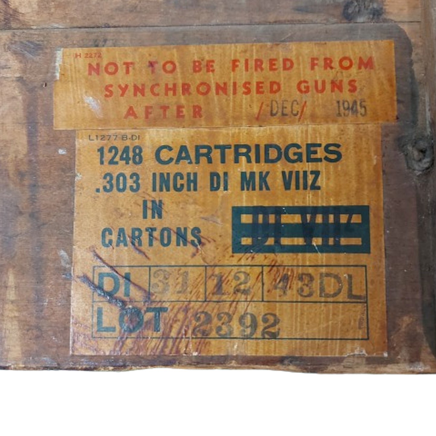 WW2 Canadian 303 British Ammunition Crate -1943