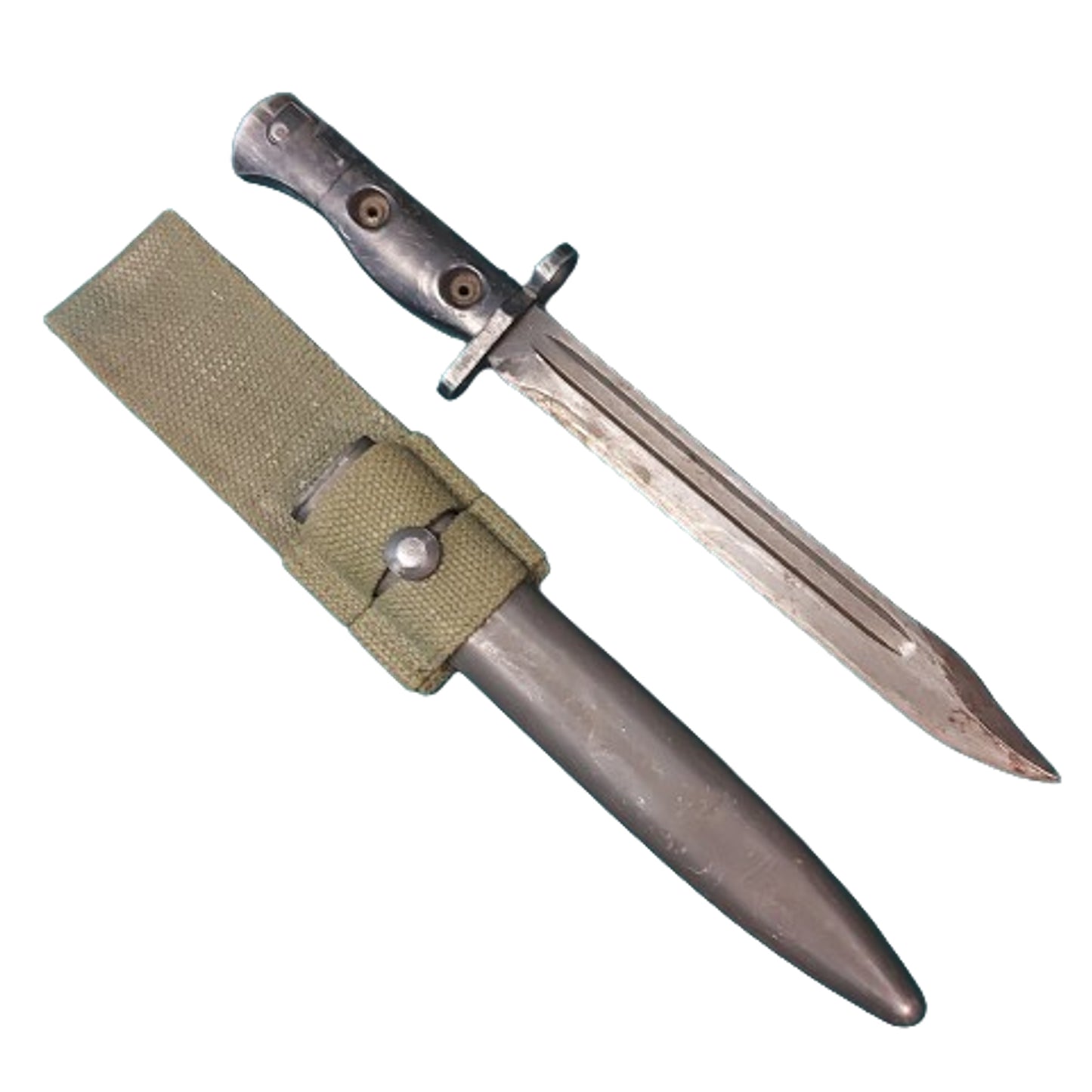 Post-WW2 Canadian C1 FN Bayonet With Scabbard And Frog 1960