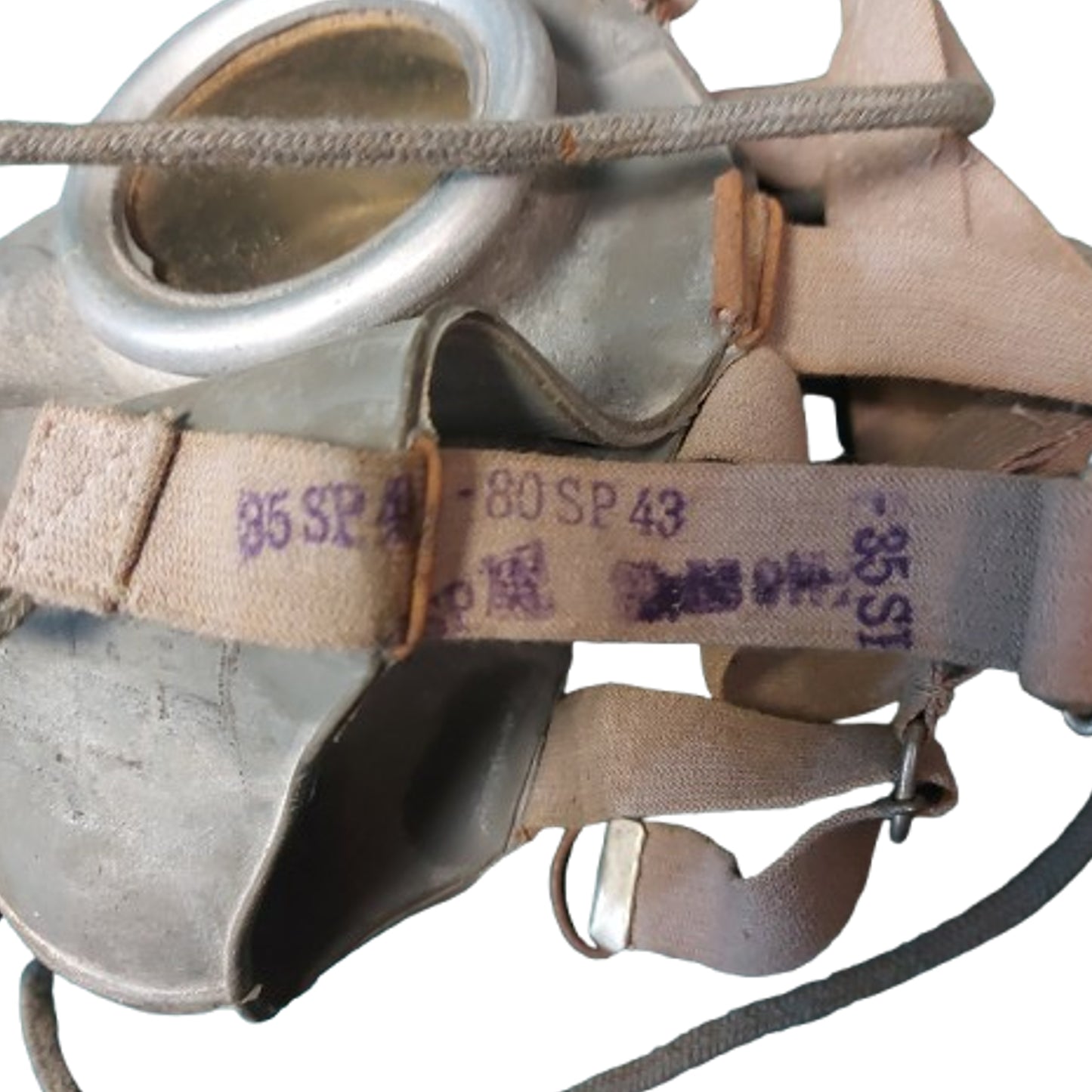 WW2 French Gas Mask In Paper Mache Carrier