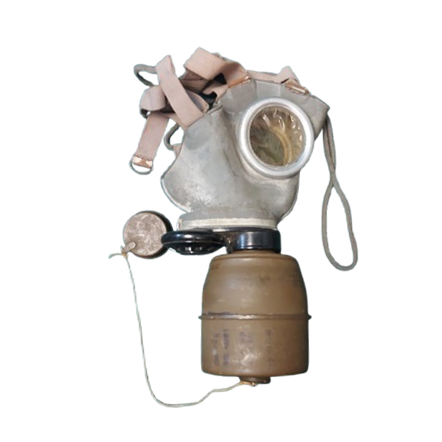 WW2 French Gas Mask In Paper Mache Carrier