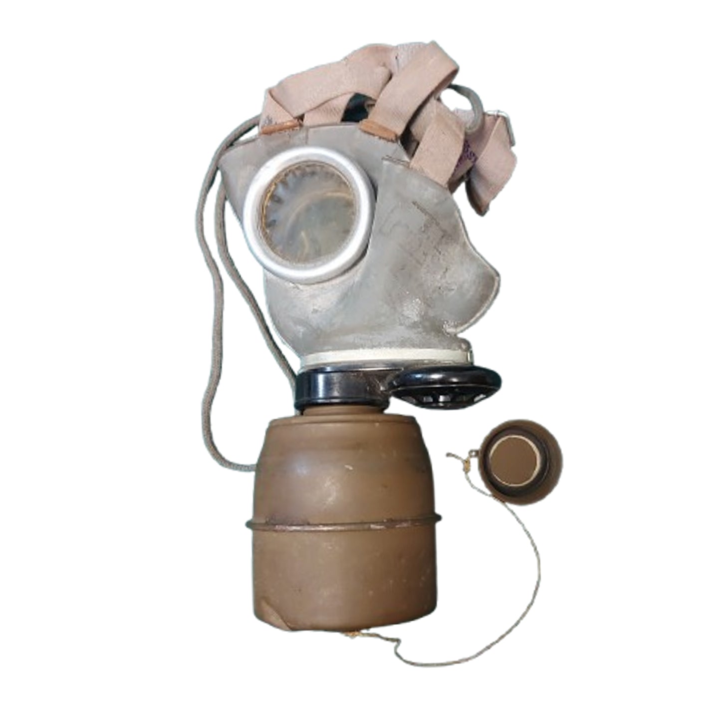 WW2 French Gas Mask In Paper Mache Carrier