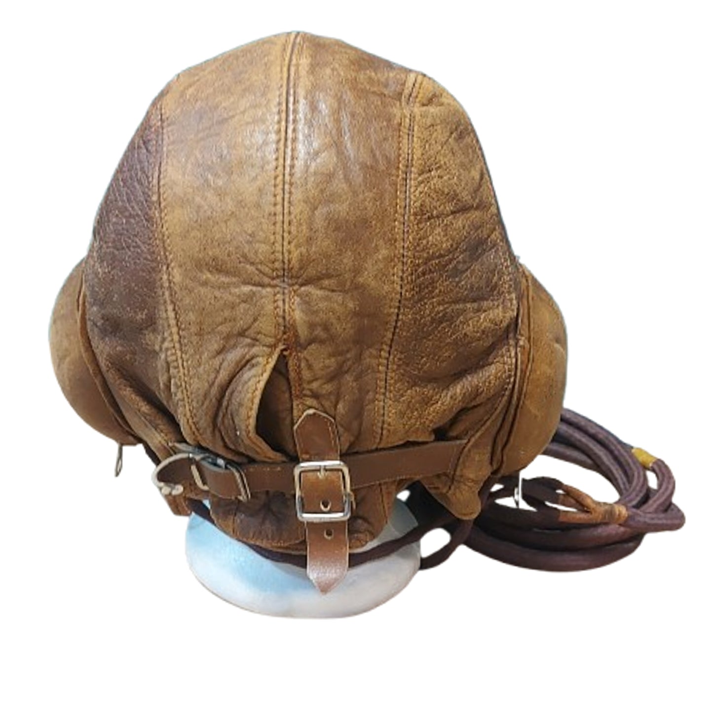 WW2 Canadian RCAF Type B Leather Flying Helmet With Cord And Service Number