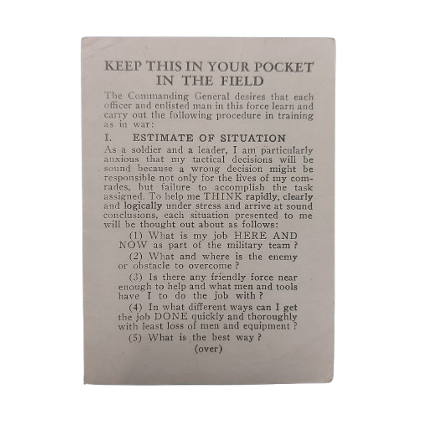 WW2 Canadian Operation Kiska Soldier's Manual