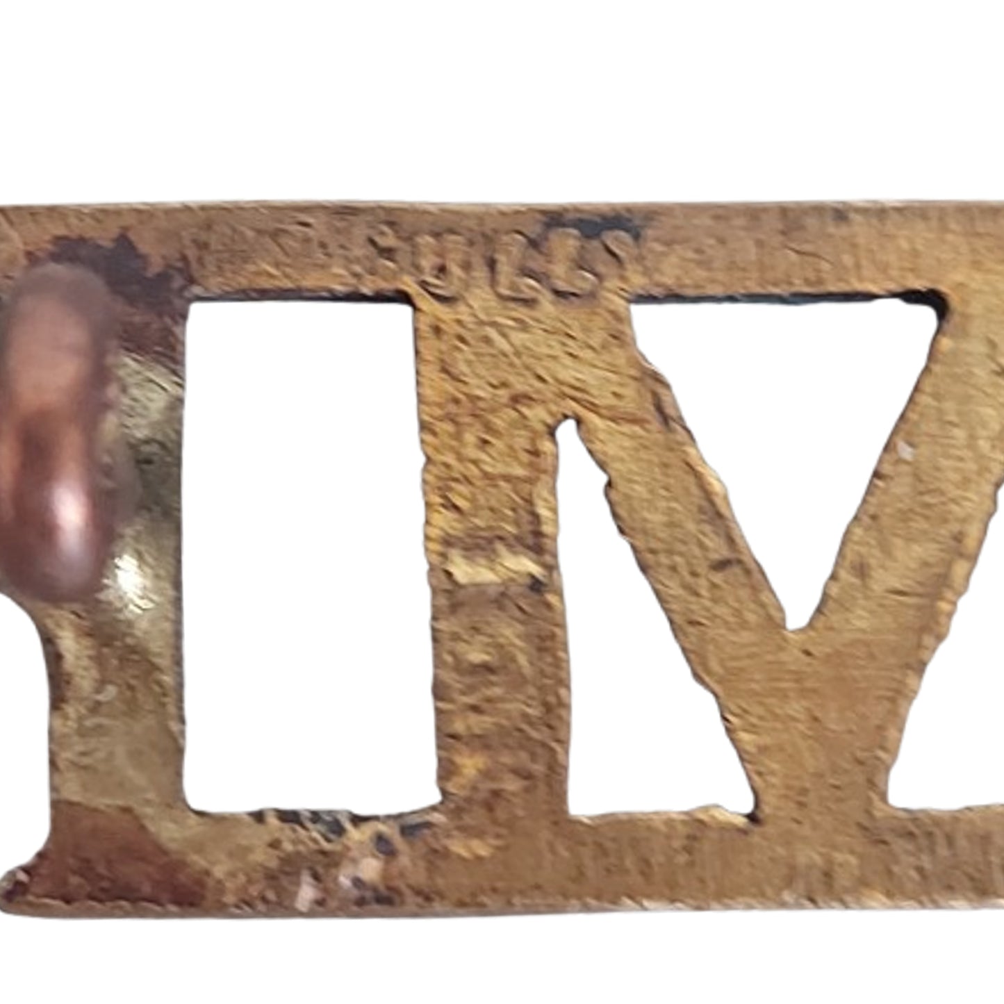 WW2 Canadian RCMP Royal Canadian Mounted Police Brass Shoulder Title Pair