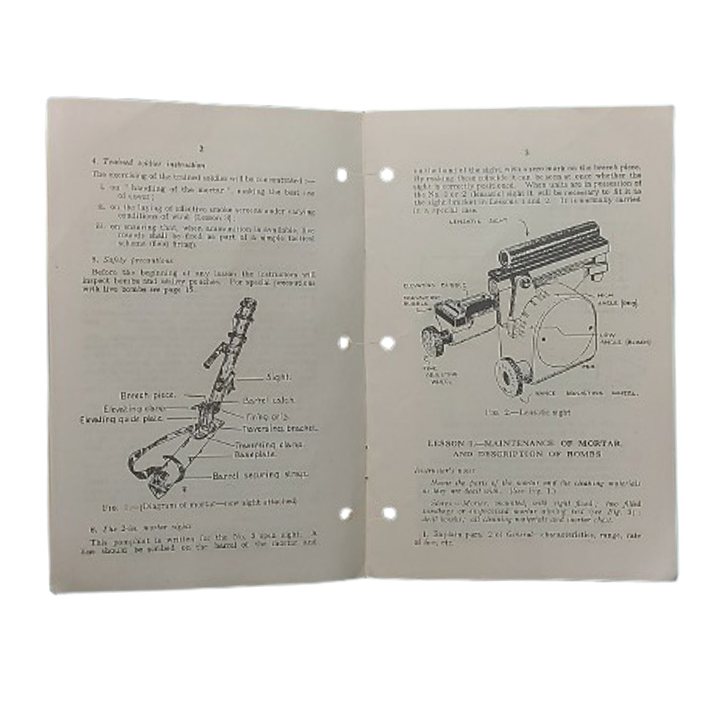 WW2 Canadian Small Arms Training Pamphlet 2 Inch Mortar 1942