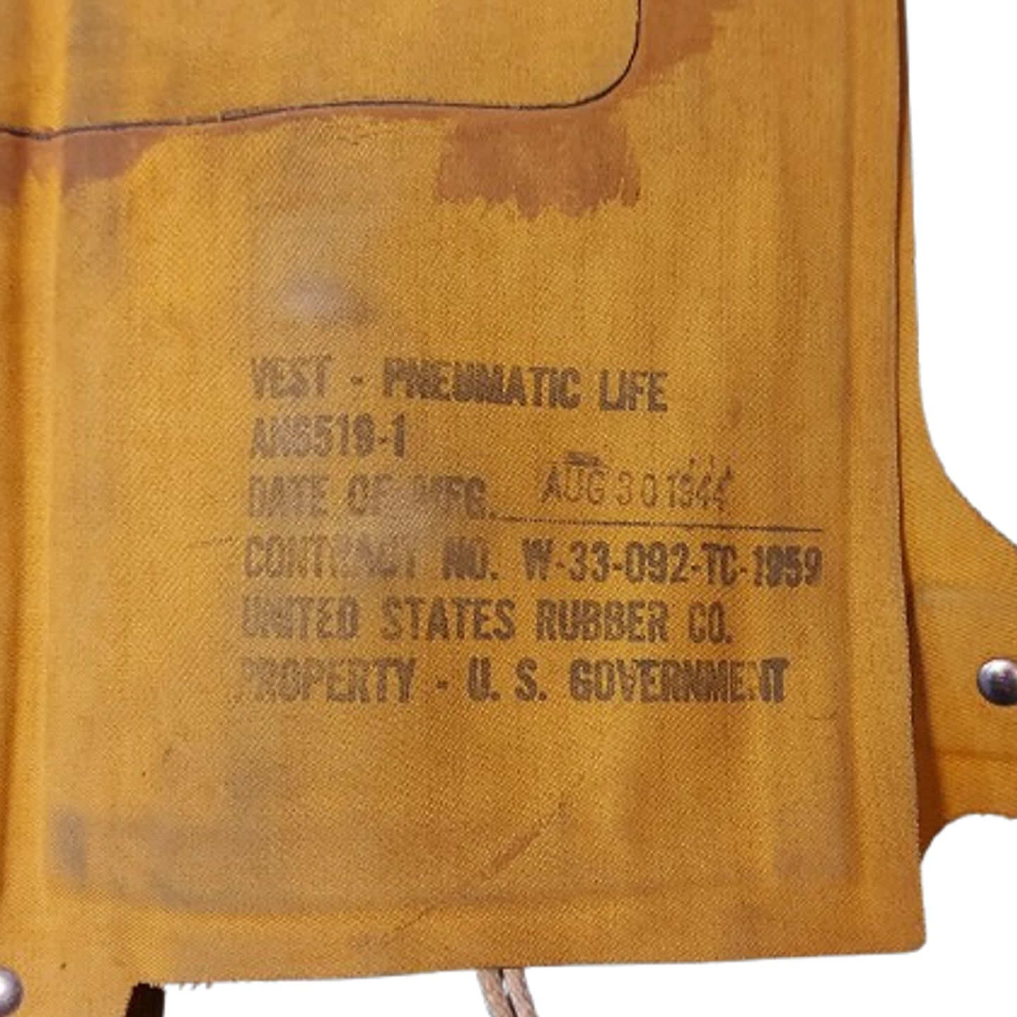 WW2 United States USAAF Mae West Pneumatic Life Vest 1944