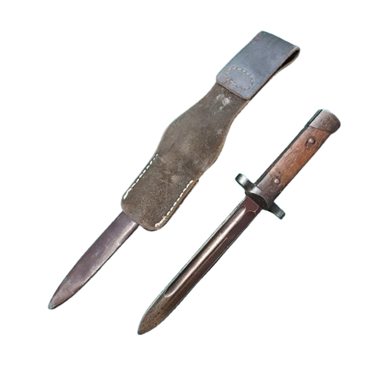 WW2 Italian M38 Mannlicher-Carcano Fixed Blade Bayonet And Scabbard With Frog