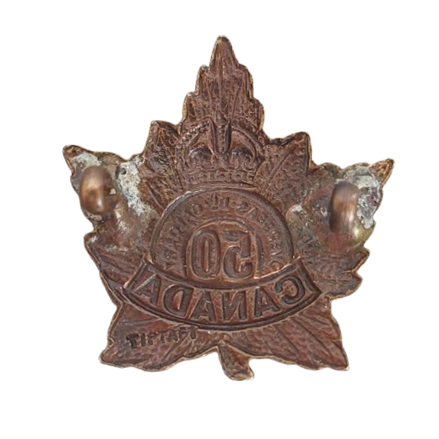 WW1 Canadian CEF 50th Overseas Battalion Collar Badge Tiptaft