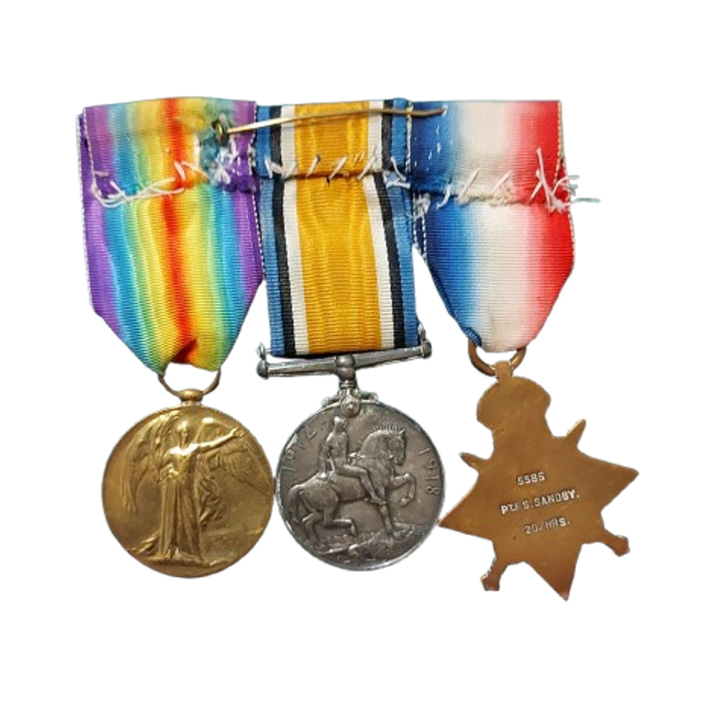 WW1 British Mons Star Medal Trio 20th Hussars