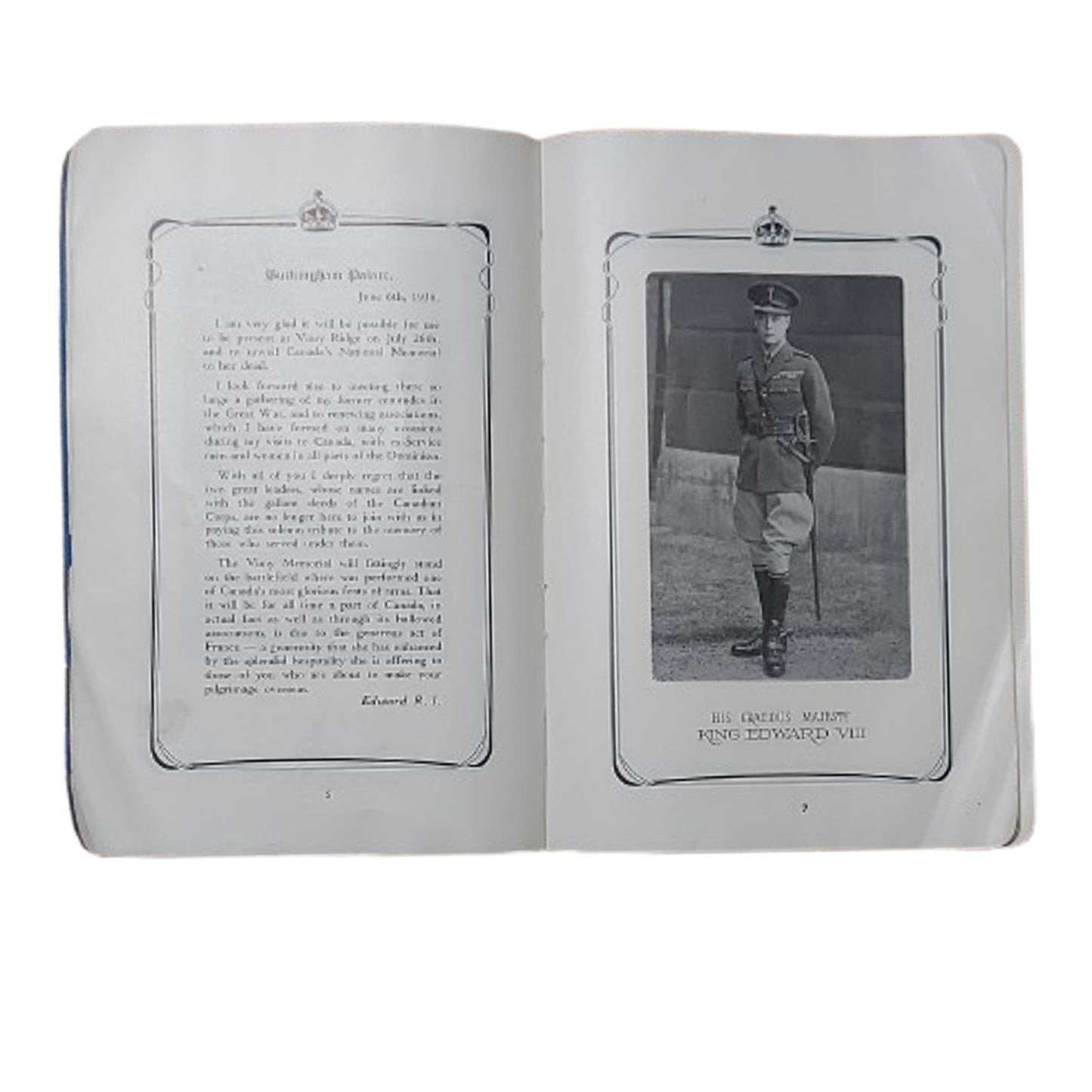Pre-WW2 Canadian Legion The Vimy Pilgrimage July 1936 Book