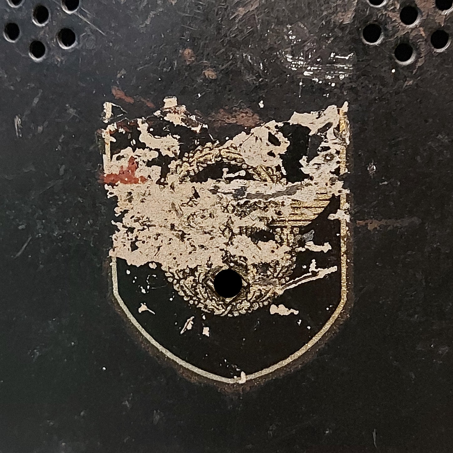 WW2 German M34 Feuerschutzpolizei Fire Police Double Decal Helmet