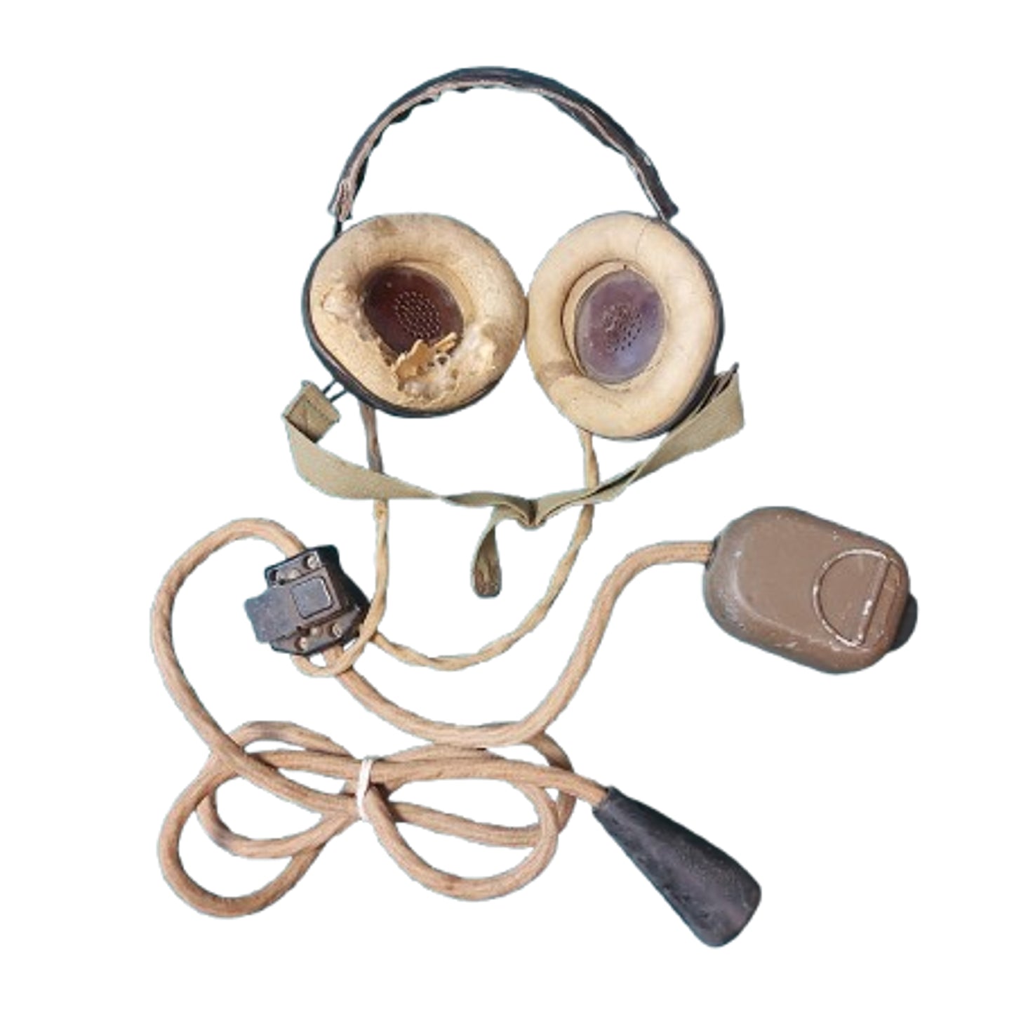 WW2 Canadian Wireless 19 Radio Set Headset And Chest Microphone