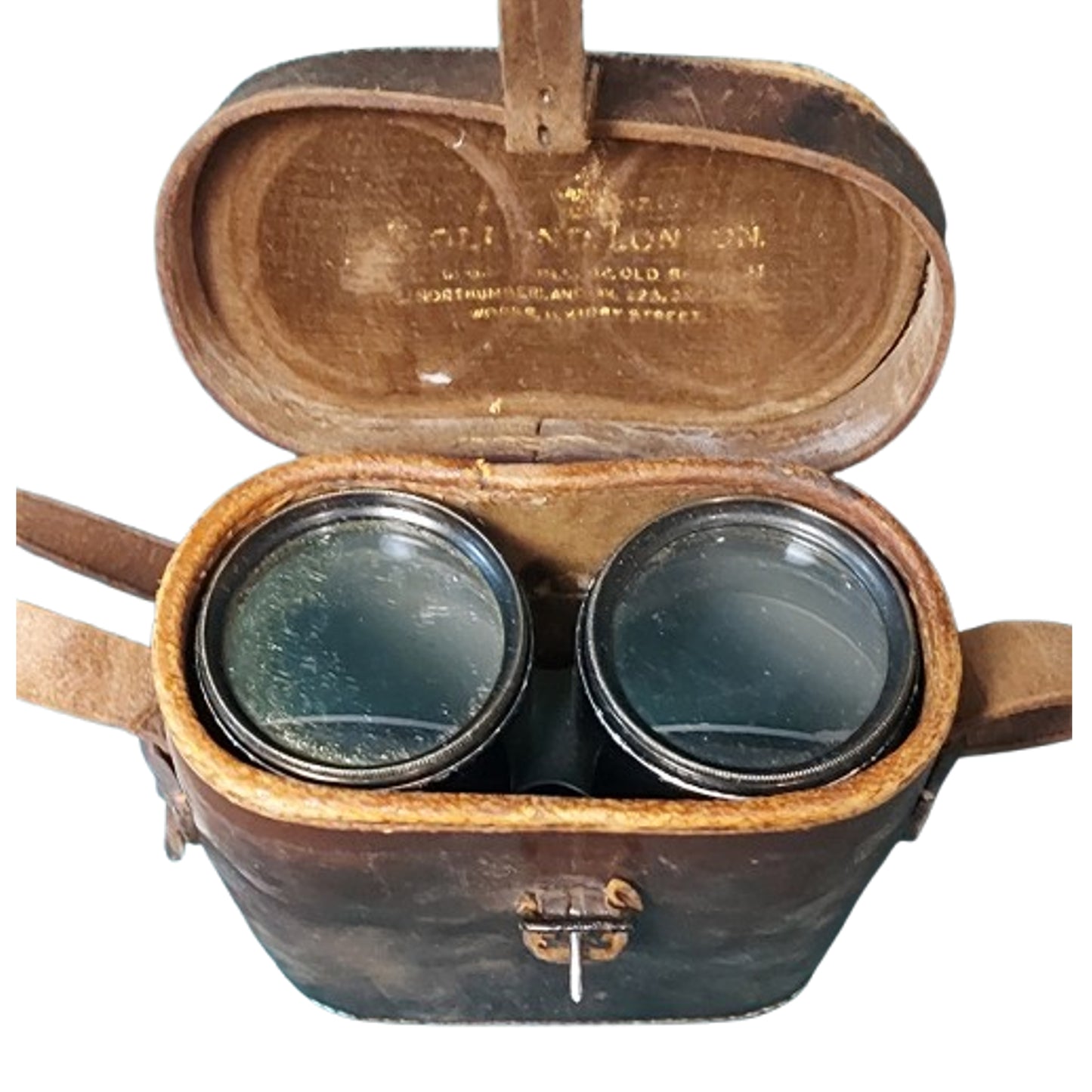 Pre-WW1 British Boer War Era Field Binoculars In Case