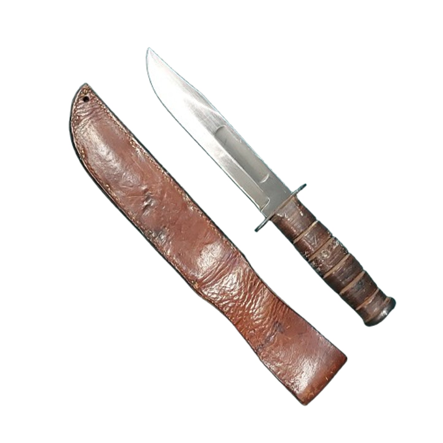 WW2 United States Navy USN Ka-Bar Mk.2 Fighting Knife In Scabbard