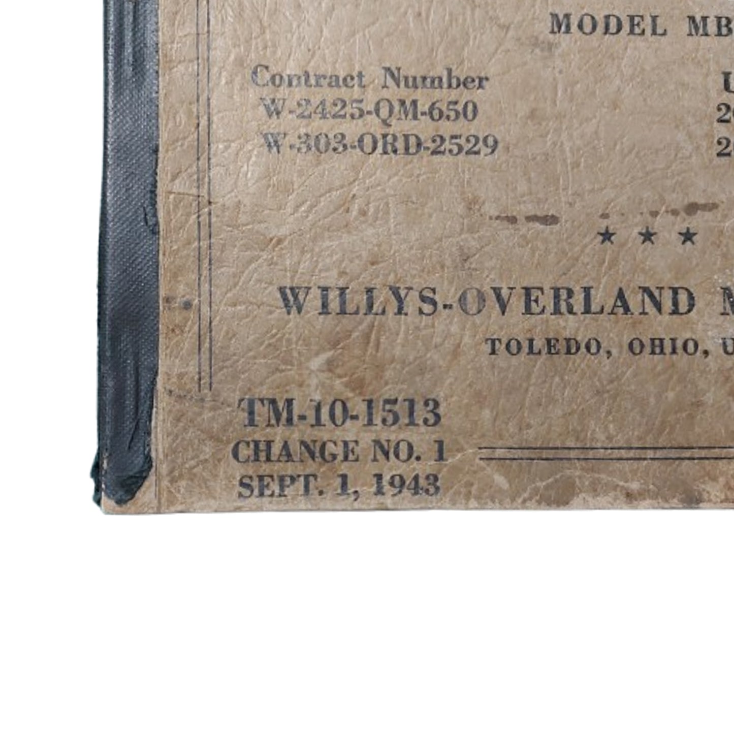 WW2 United States Willys Truck (Jeep) Manual 1943