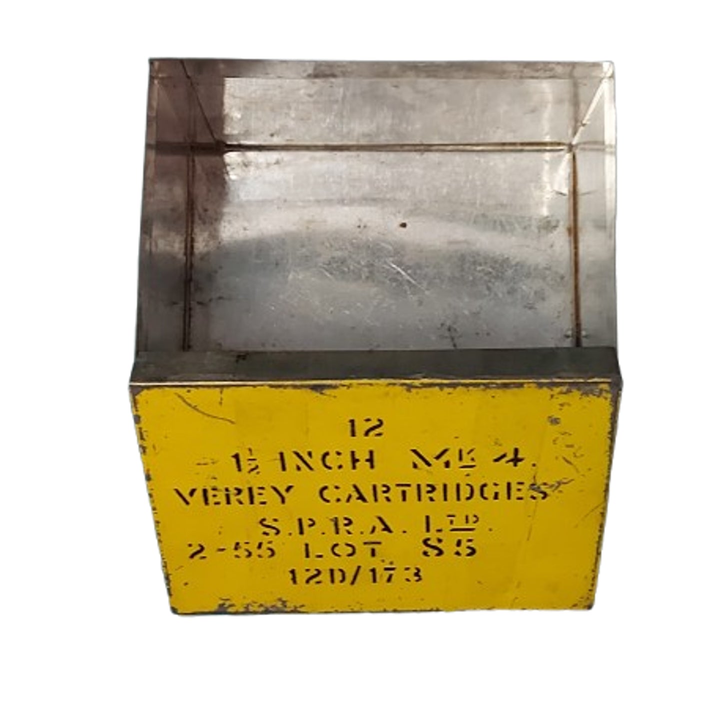 Post-WW2 Canadian 1 1/2  Inch Verey Cartridge Signal Flare Tin