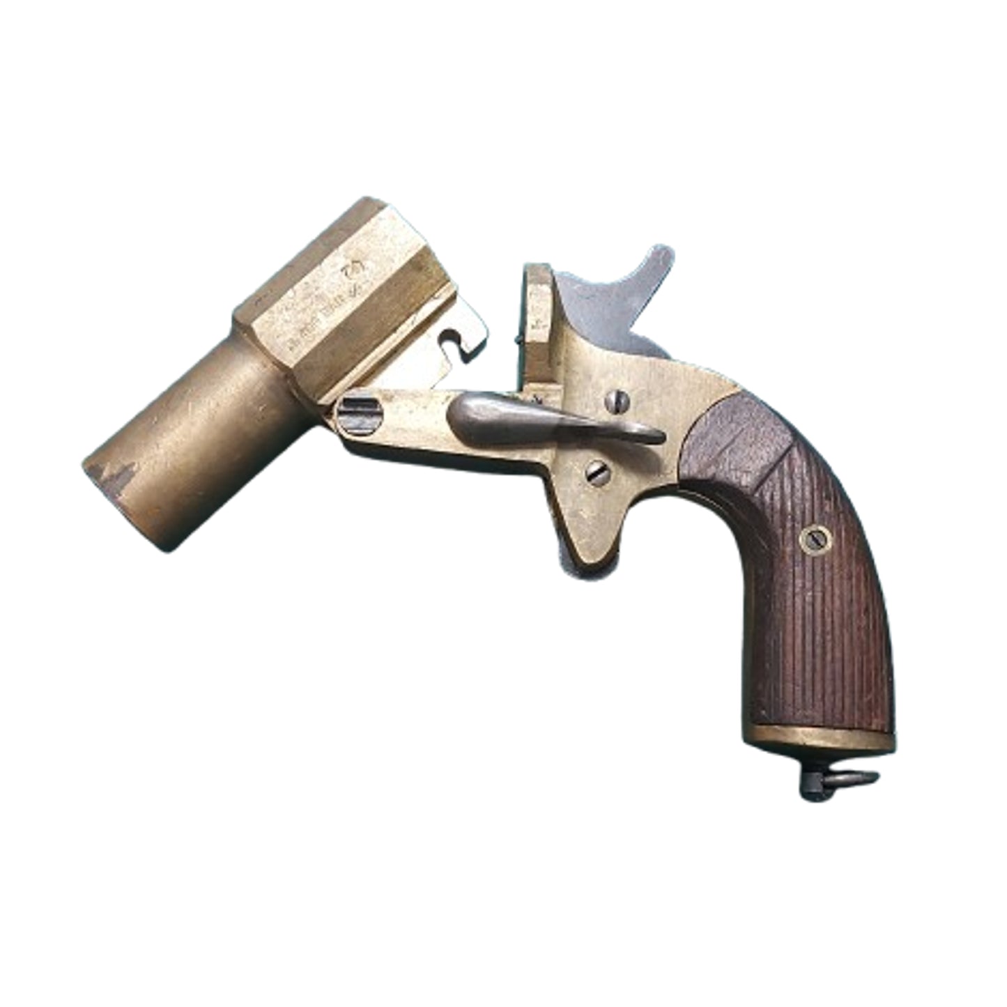 WW1 Canadian Issue AH. Fox Mk. IV Brass Flare Pistol C-Broadarrow