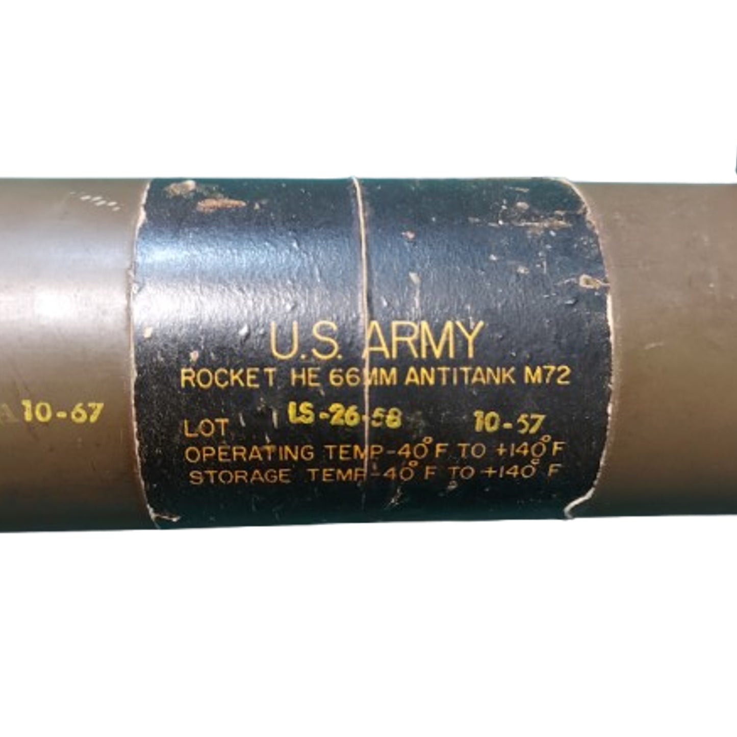 Post-WW2 United States Inert M72 Laws Missile Launcher Tube