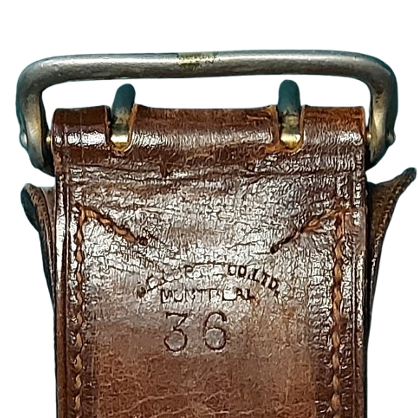 WW1 Canadian CEF 1916 Pattern Named Leather Belt And Ammunition Pouch 5CGA