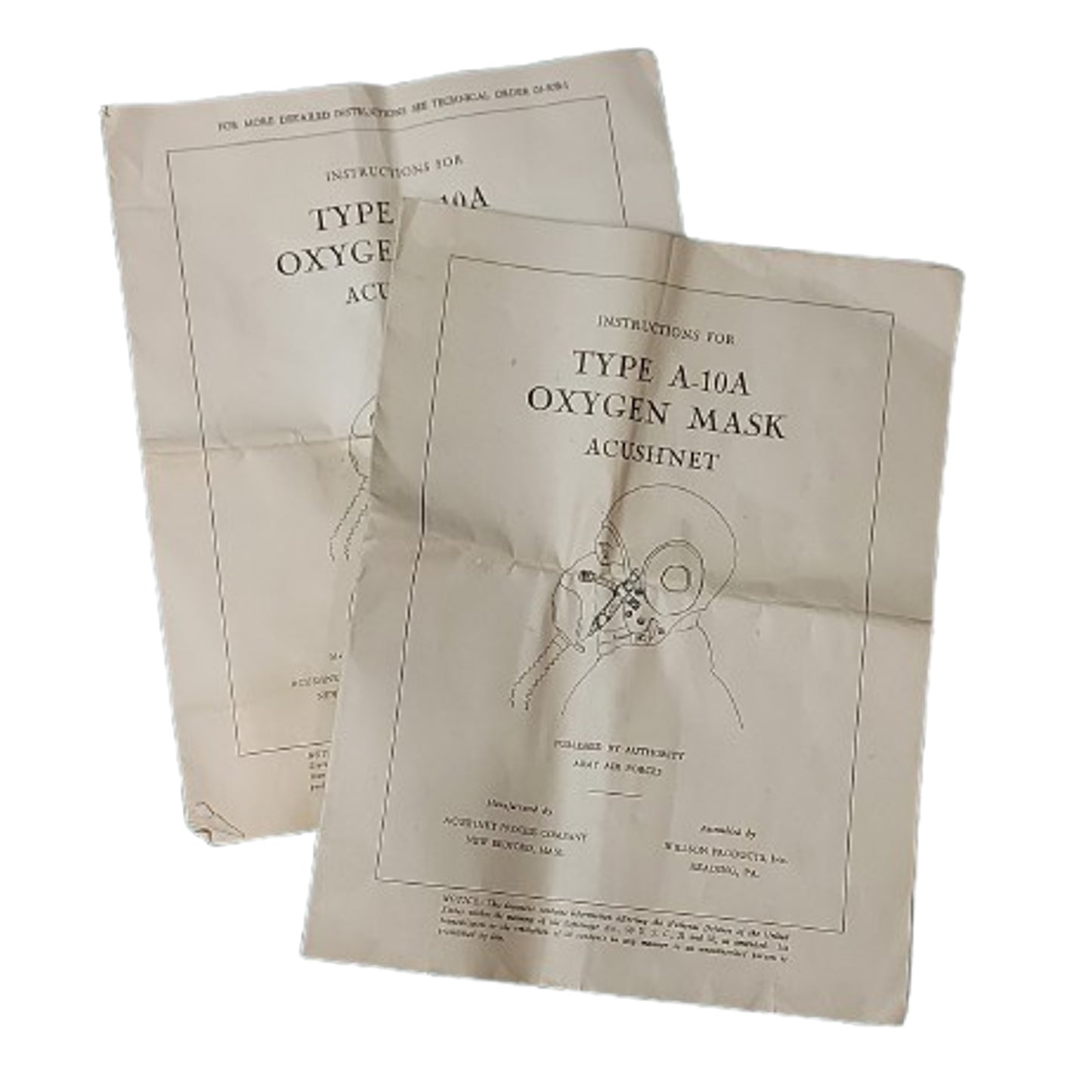 WW2 United States Air Force  USAAF  A-10A Oxygen Mask In Box Of Issue