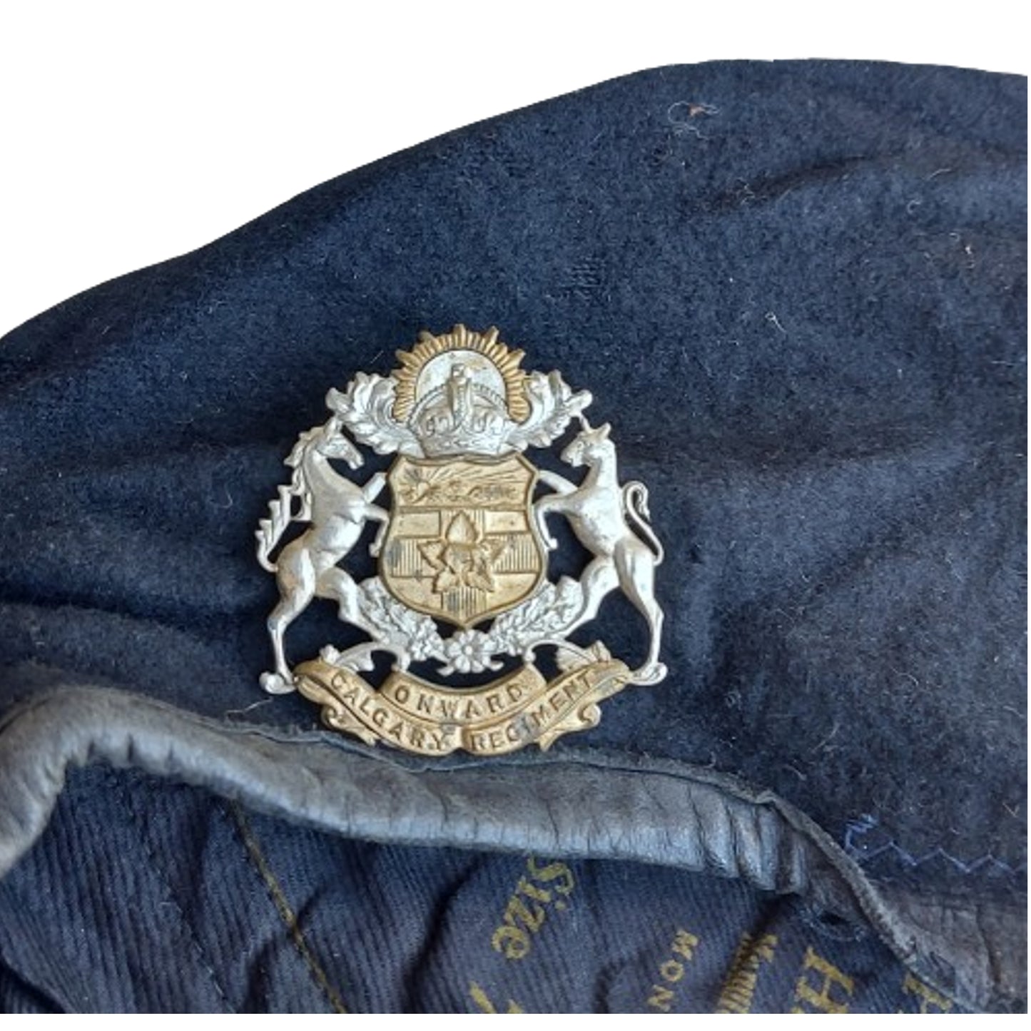 WW2 Canadian 14CTR Calgary Tank Regiment Beret With Badge 1943