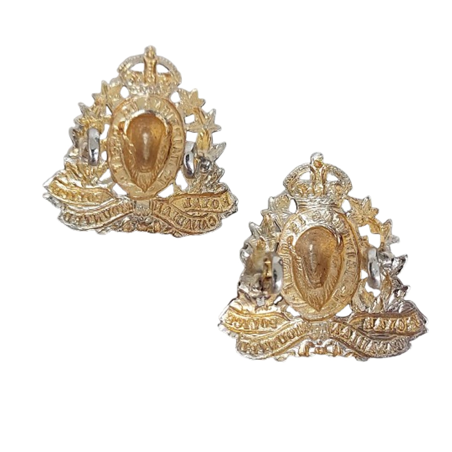 WW2 Royal Canadian Mounted Police RCMP Collar Badge Pair