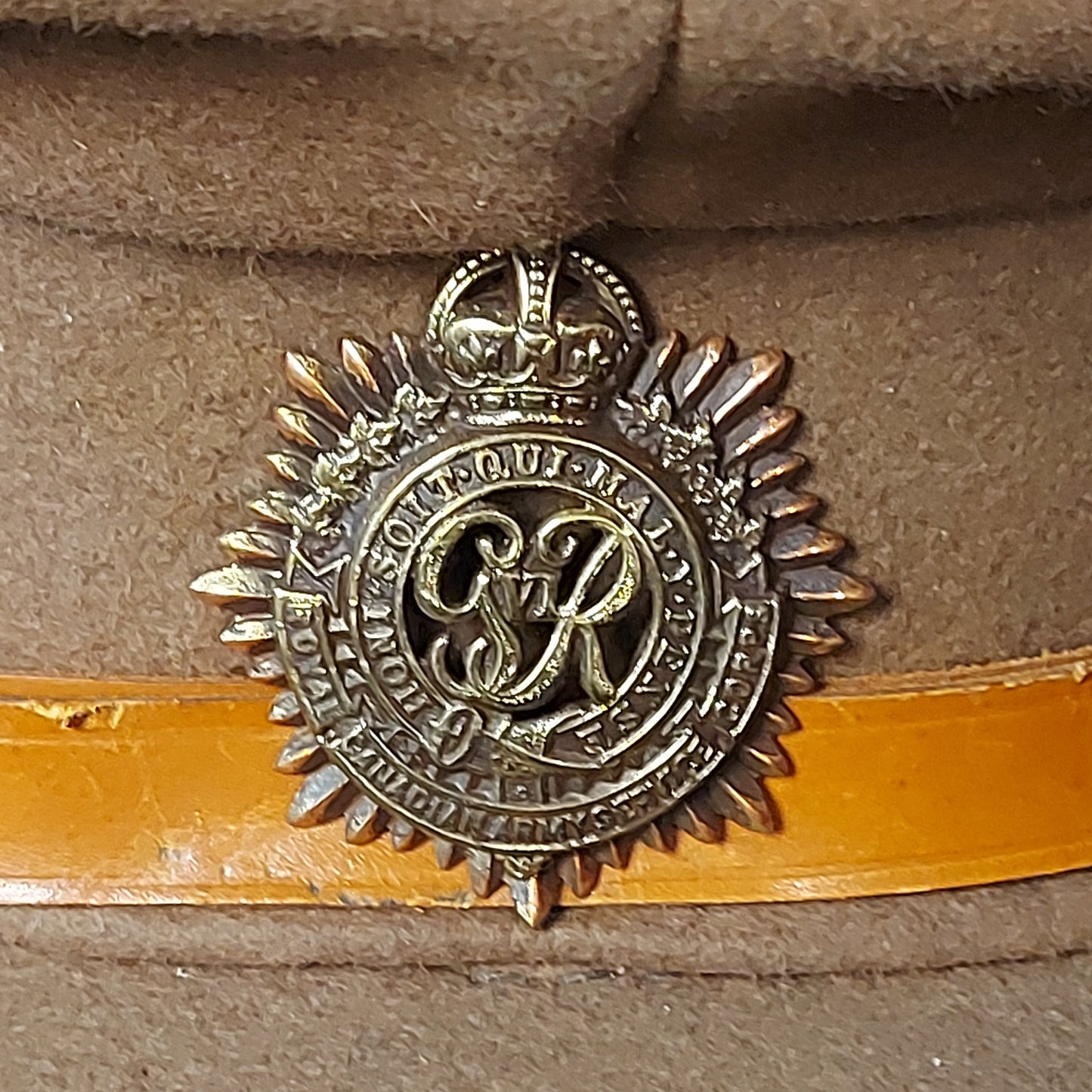 WW2 Canadian RCASC Royal Canadian Army Service Corps Officer's Visor Cap With Badge