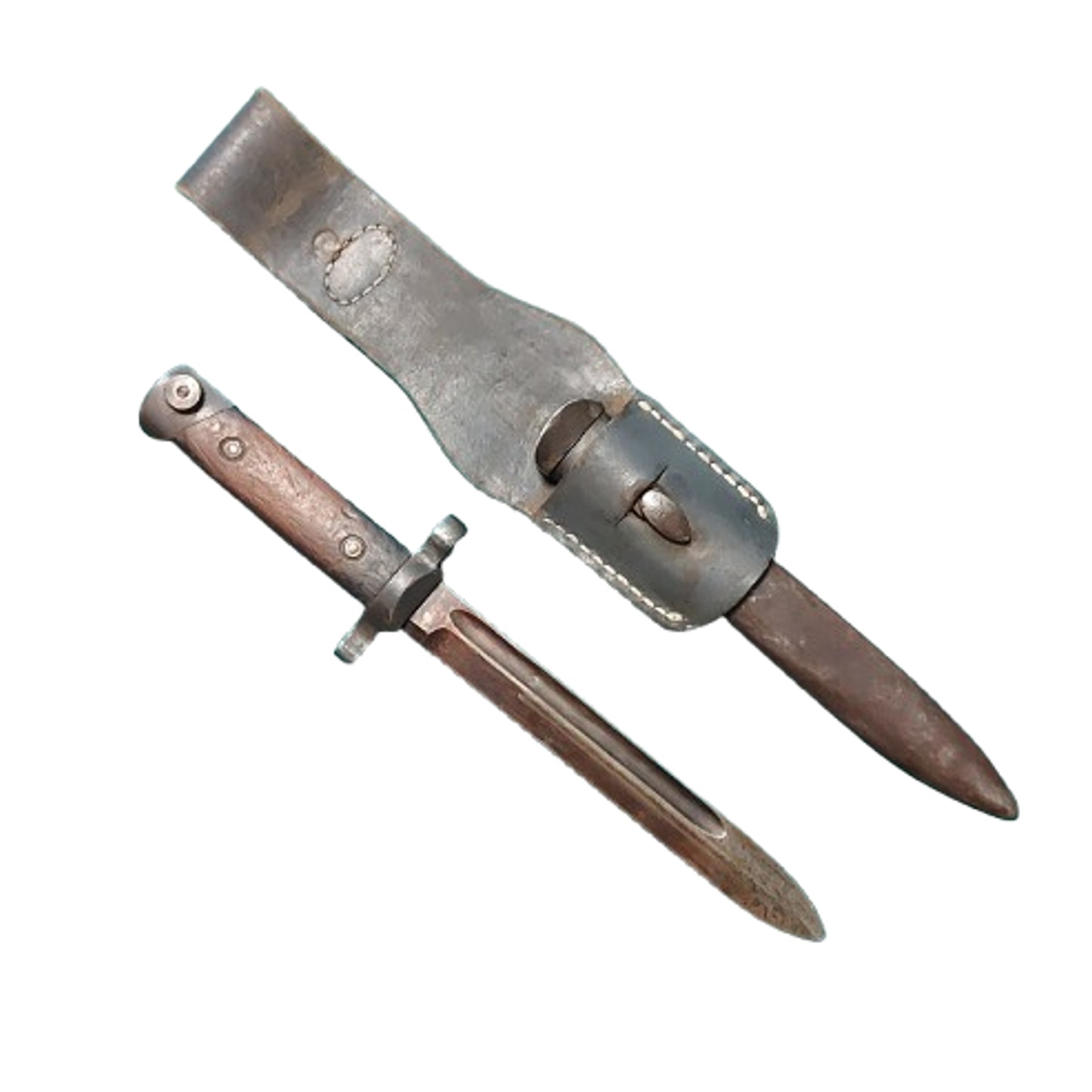 WW2 Italian M38 Mannlicher-Carcano Fixed Blade Bayonet And Scabbard With Frog