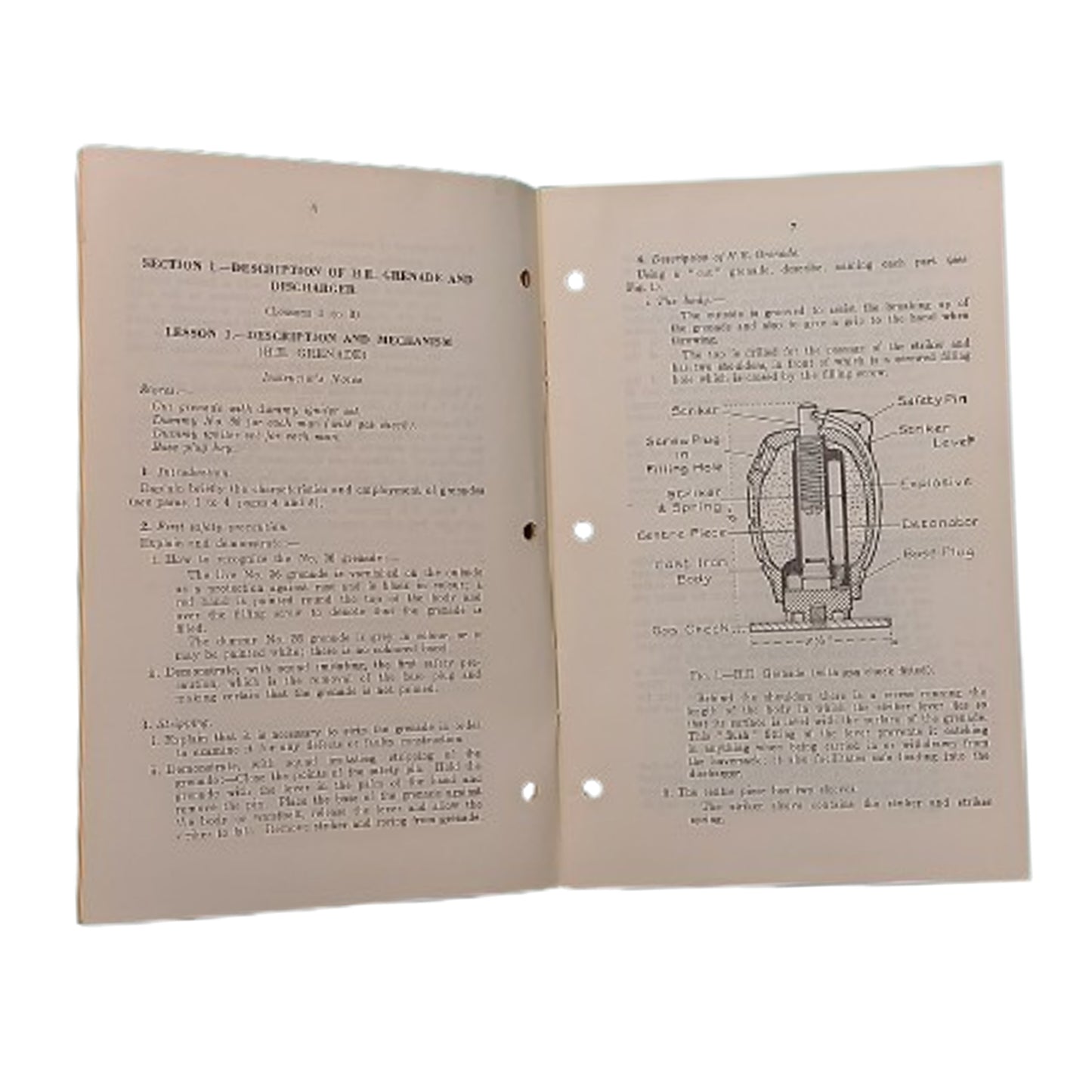 WW2 Canadian Small Arms Training Pamphlet Grenade 1937