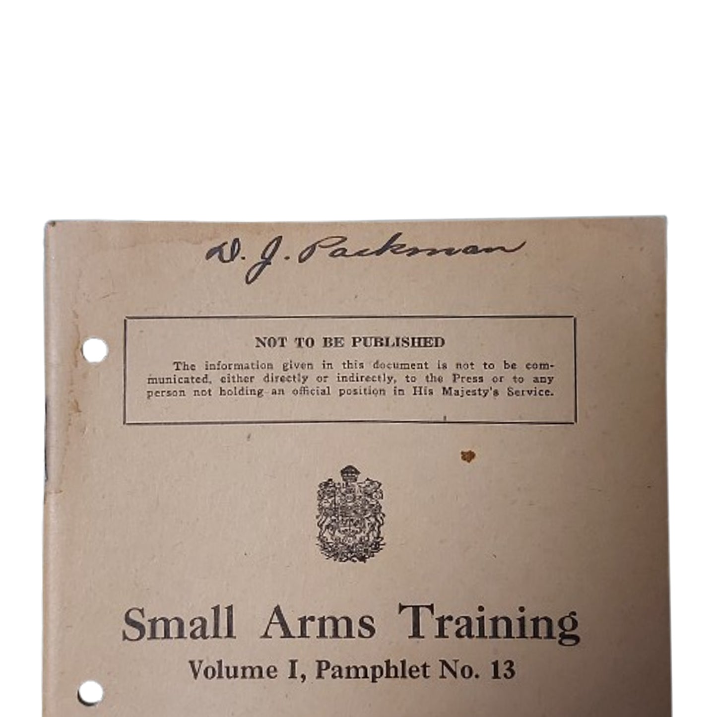 WW2 Canadian Small Arms Training Pamphlet Grenade 1937