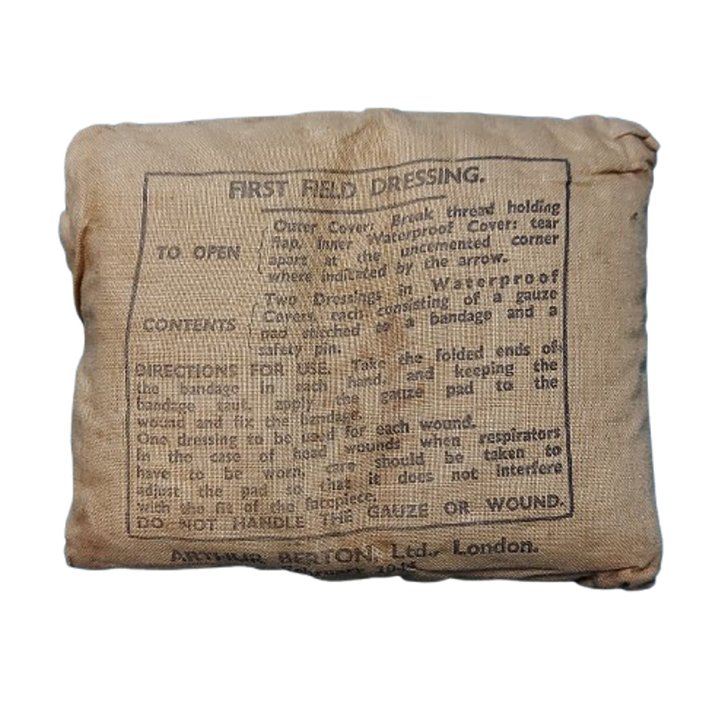 WW2 Canadian Mk.II Combat Helmet With Service Number, Camouflage Helmet Net And Field Dressing