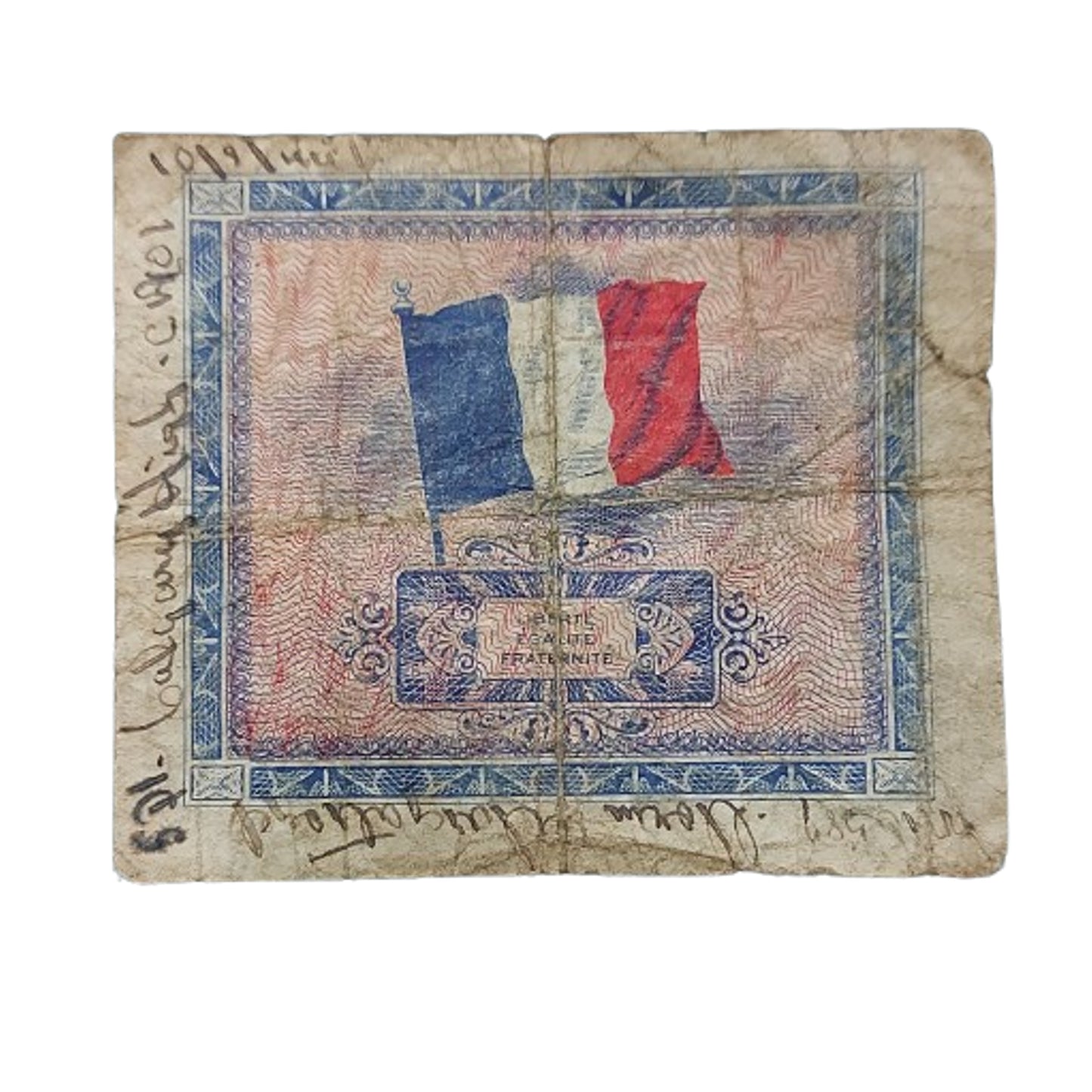 WW2 Canadian Calgary Highlanders Signed French 5 Francs Note