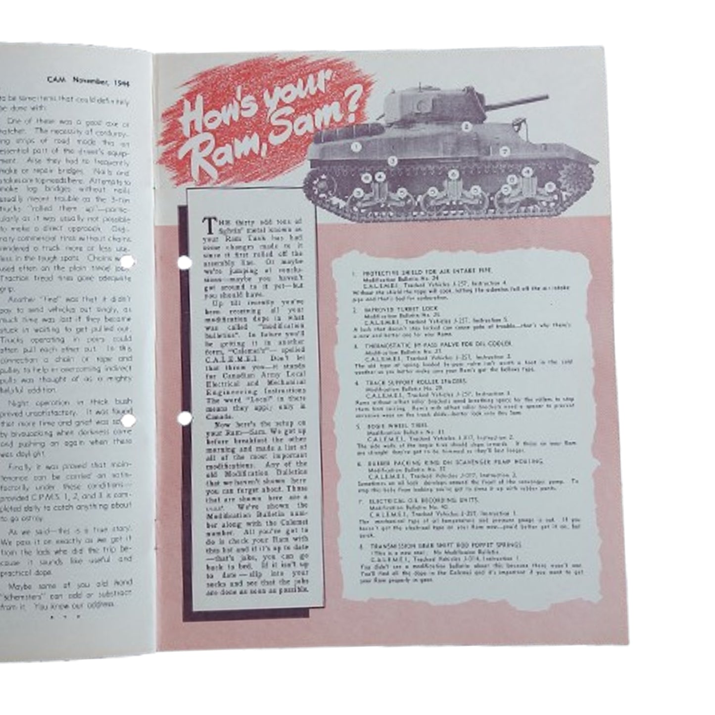 WW2 Canadian Armour Motor Magazine November 1944  Internment Camp 130