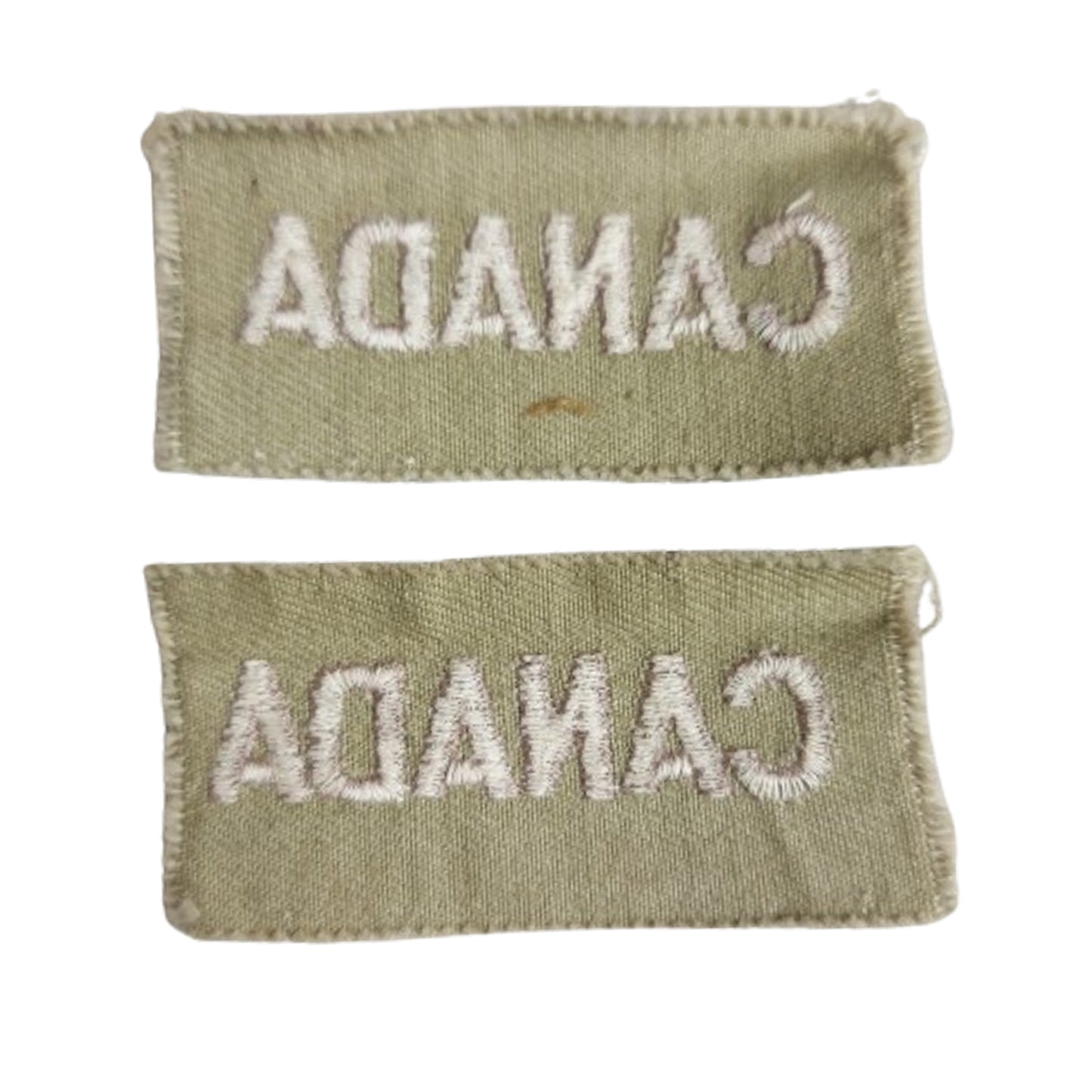 WW2 Canadian Tropical Uniform CANADA Cloth Shoulder Title Pair