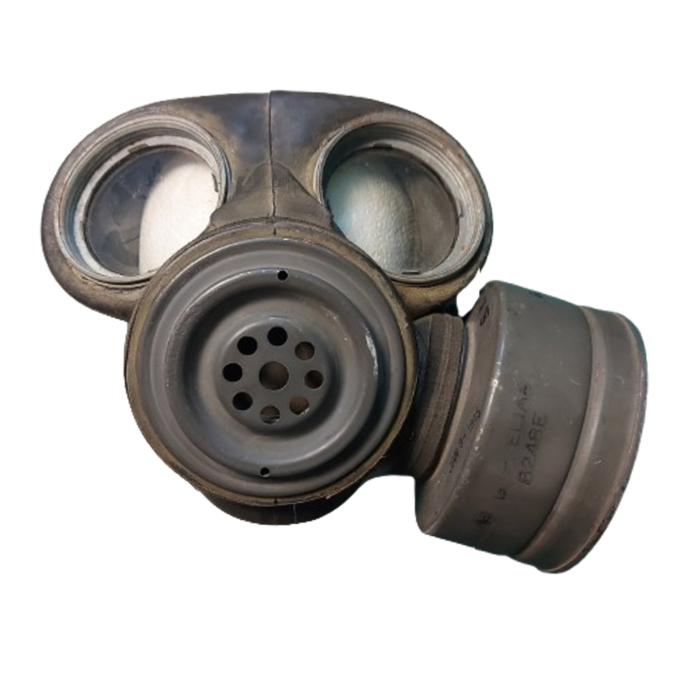 WW2 Canadian Named No.4 Mk.II Light Anti-Gas Respirator Set In Carrier Regiment De La Chaudiere