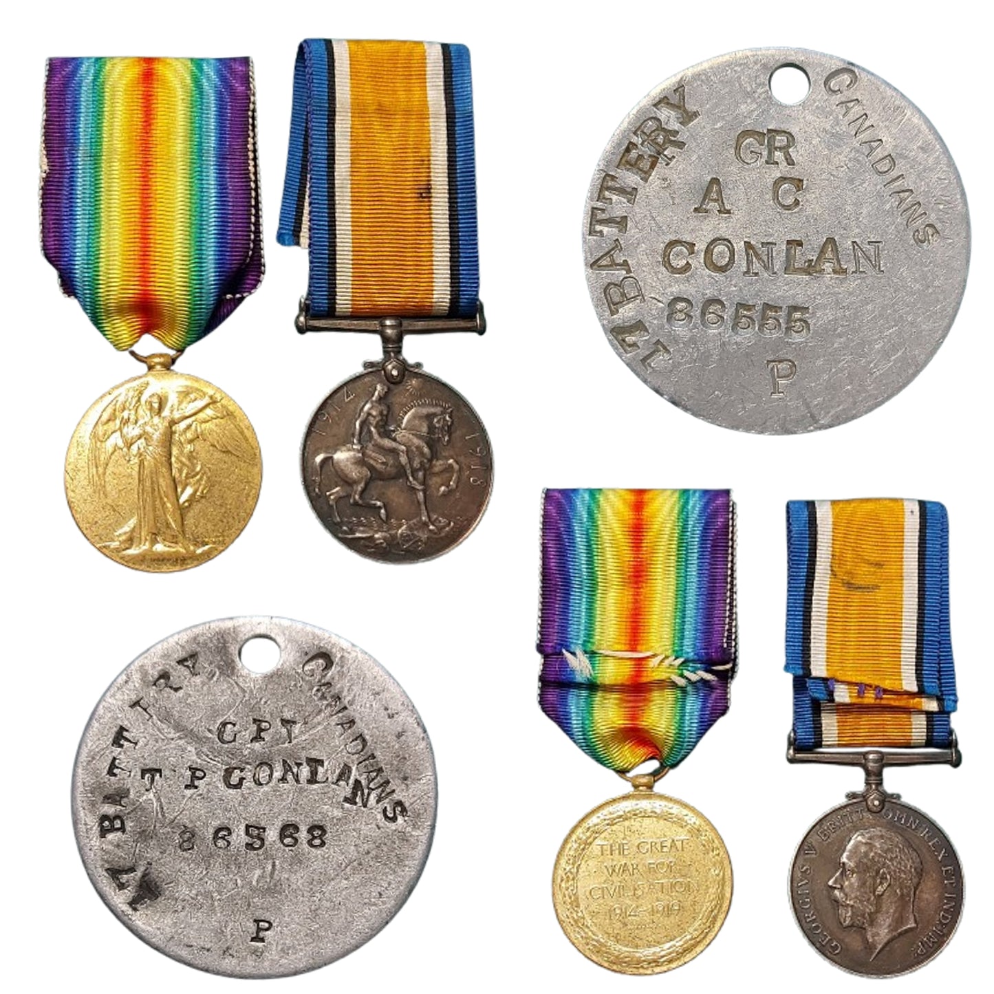 WW1 Canadian CEF Father And Son Medal Pair And Paperwork Grouping CFA