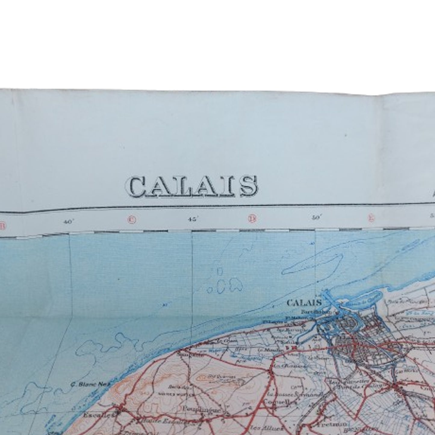 WW1 British Linen Ordnance Map Calais France 1915