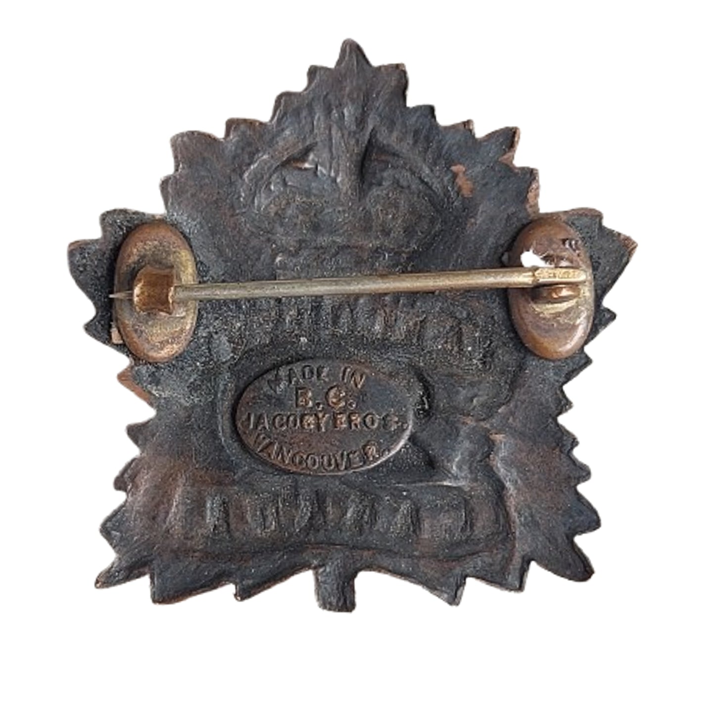 WW1 Canadian 29th Battalion Cap Badge Vancouver B.C. Maker Marked