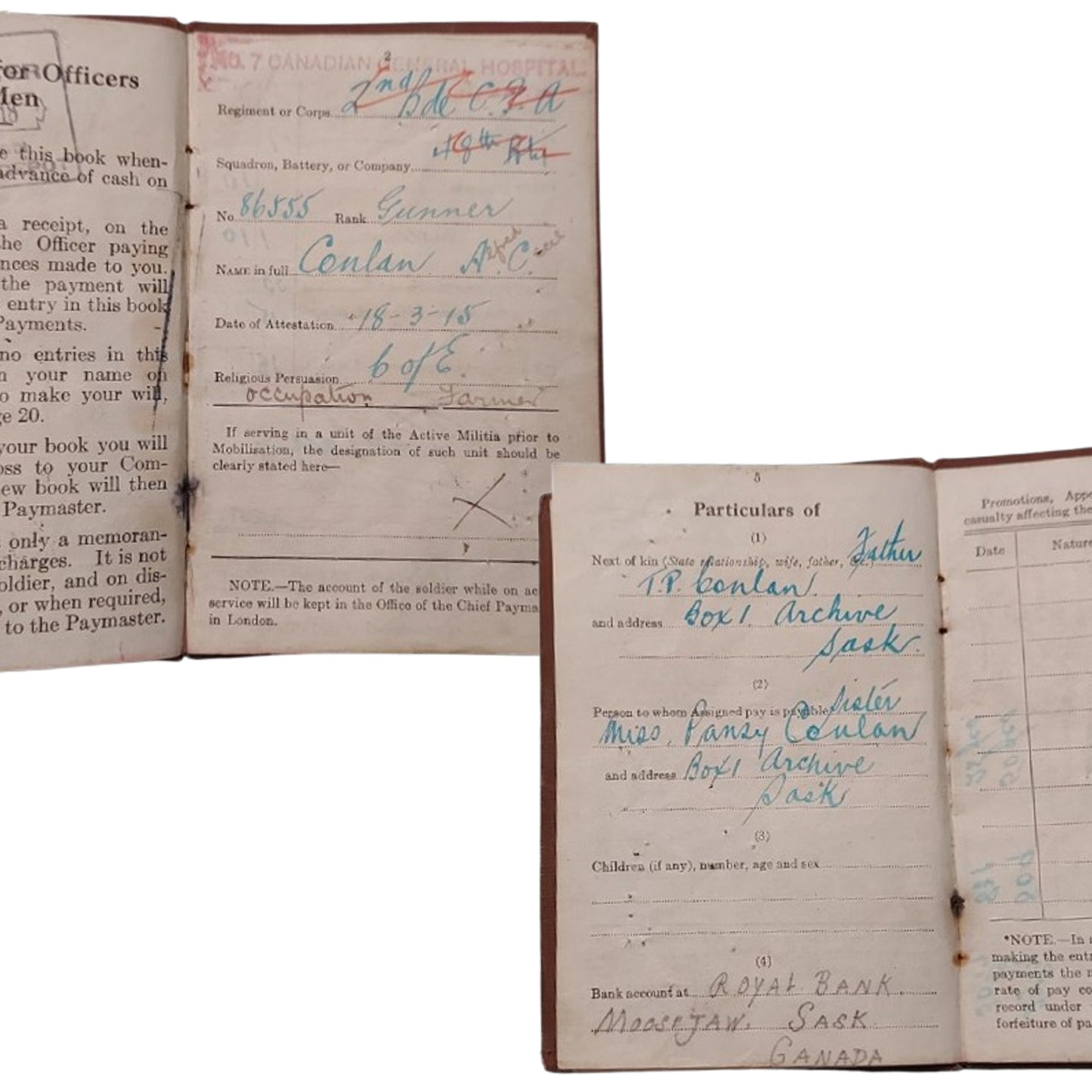 WW1 Canadian CEF Father And Son Medal Pair And Paperwork Grouping CFA
