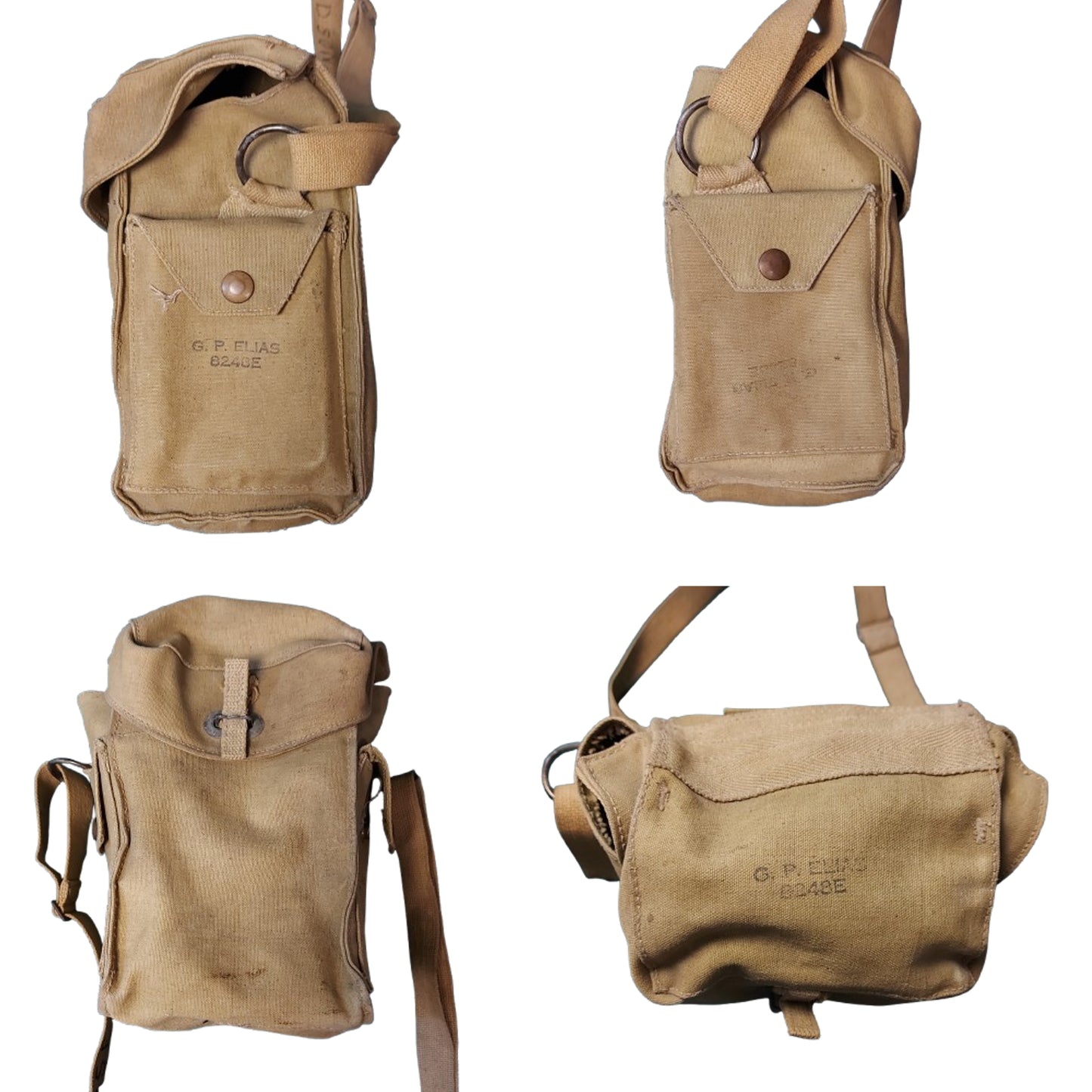 WW2 Canadian Named No.4 Mk.II Light Anti-Gas Respirator Set In Carrier Regiment De La Chaudiere