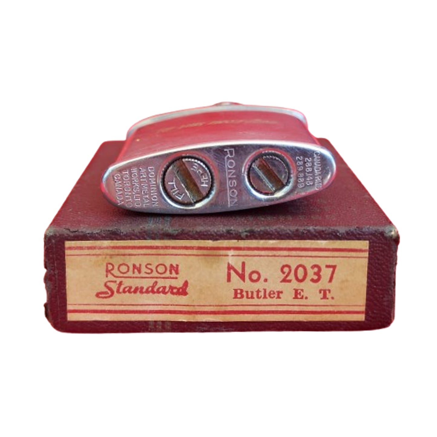 WW2 Canadian RCAF Ronson Lighter With Inscription In Factory Box